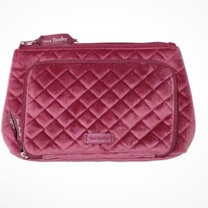 Vera Bradley Quilted Velvet Cosmetic Bag - Magenta NWT